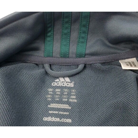 Adidas Sweatshirt Sweater Mens 2XL Athleticwear 1/4 Zip Pullover Gray Green - Picture 6 of 11